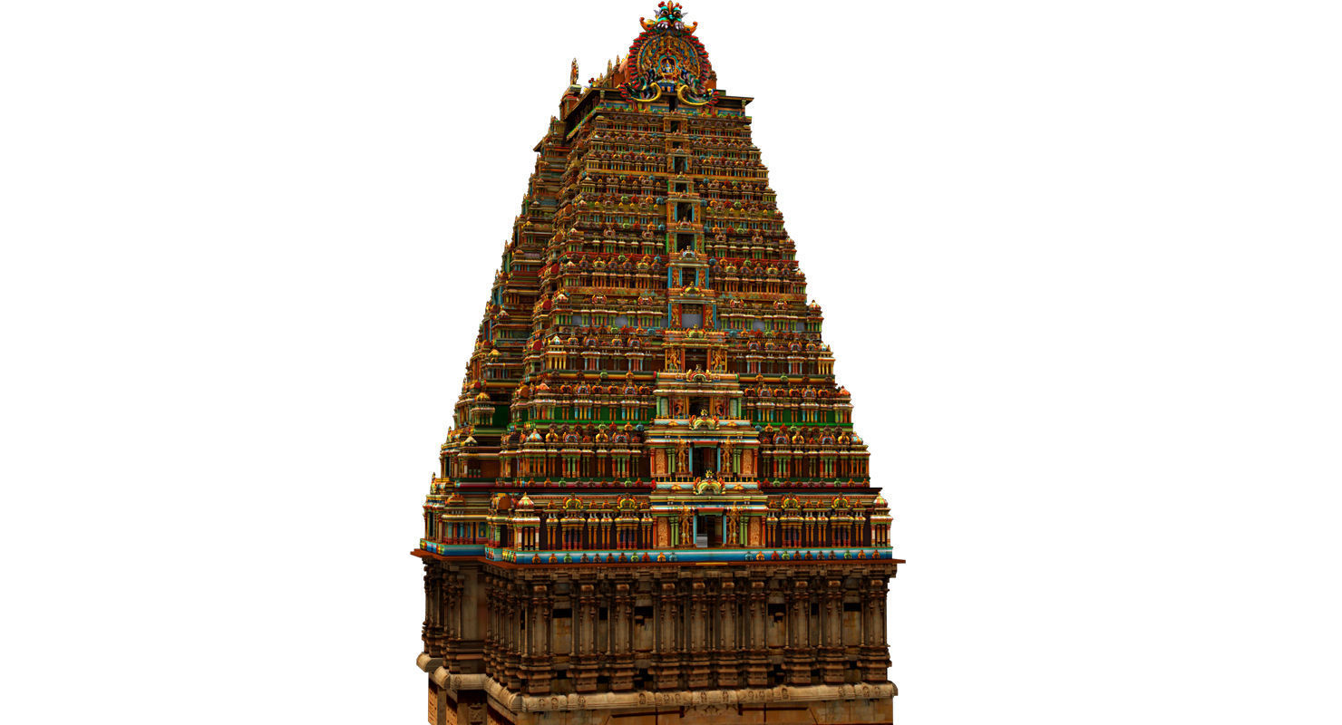 temple 3d model ornate hindu in middle of lake 3D model_25