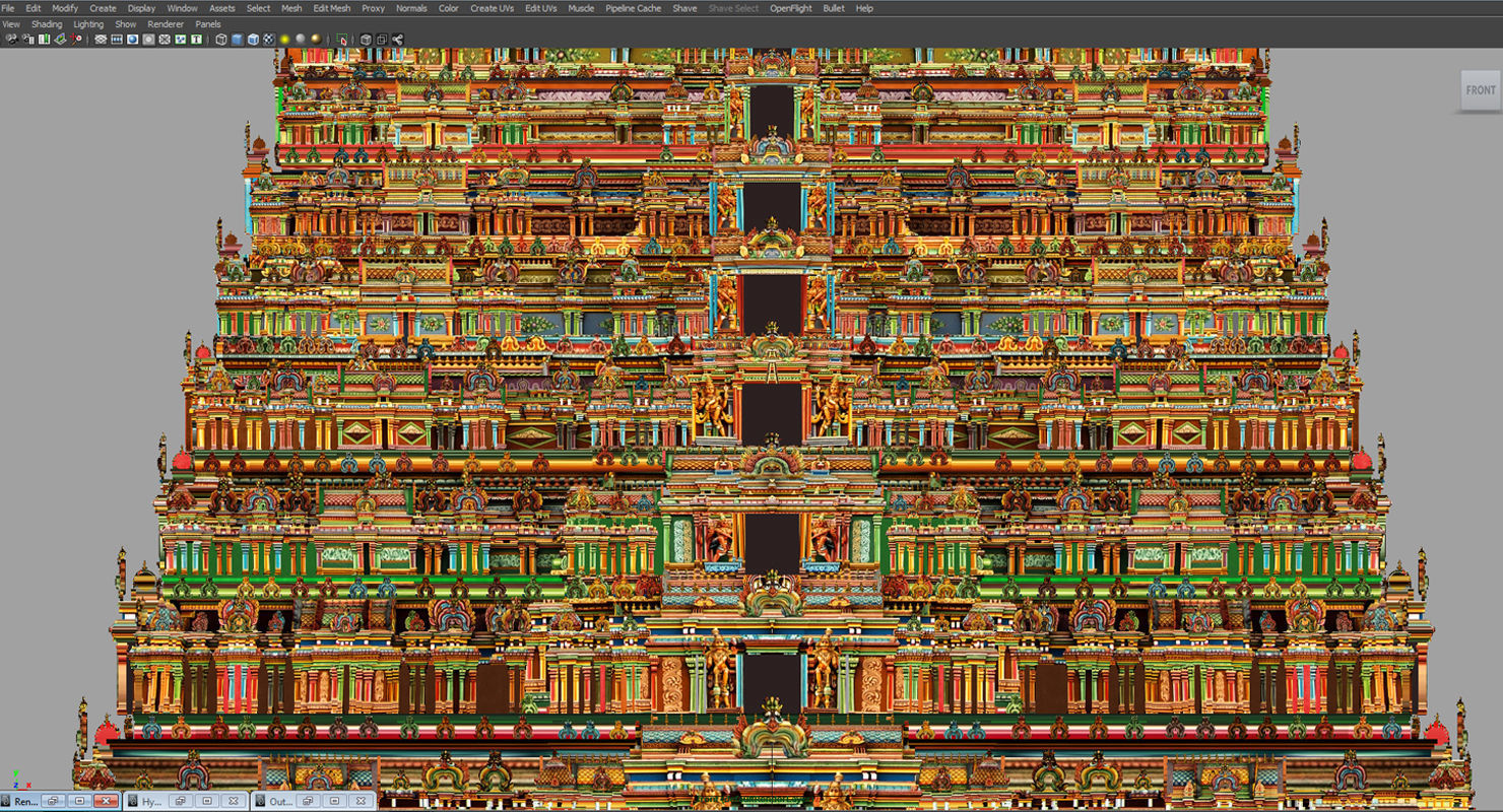 temple 3d model ornate hindu in middle of lake 3D model_20