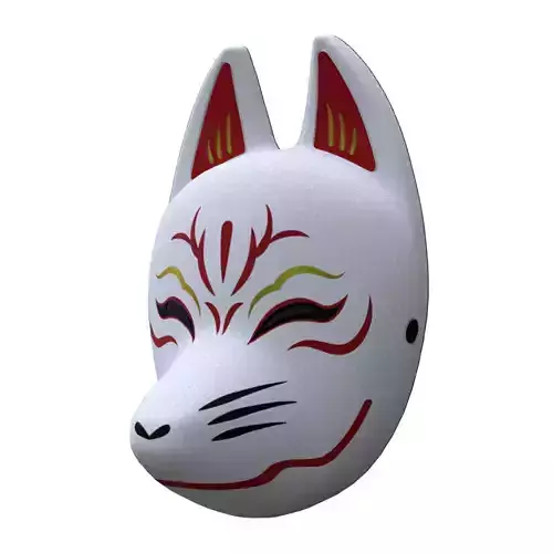 Japanese Fox Mask 3D Model