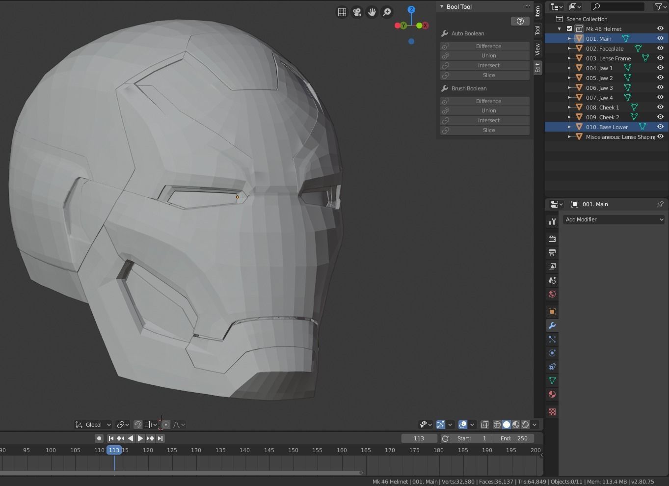 Mark 46 Iron Man Helmet 3D print model_3