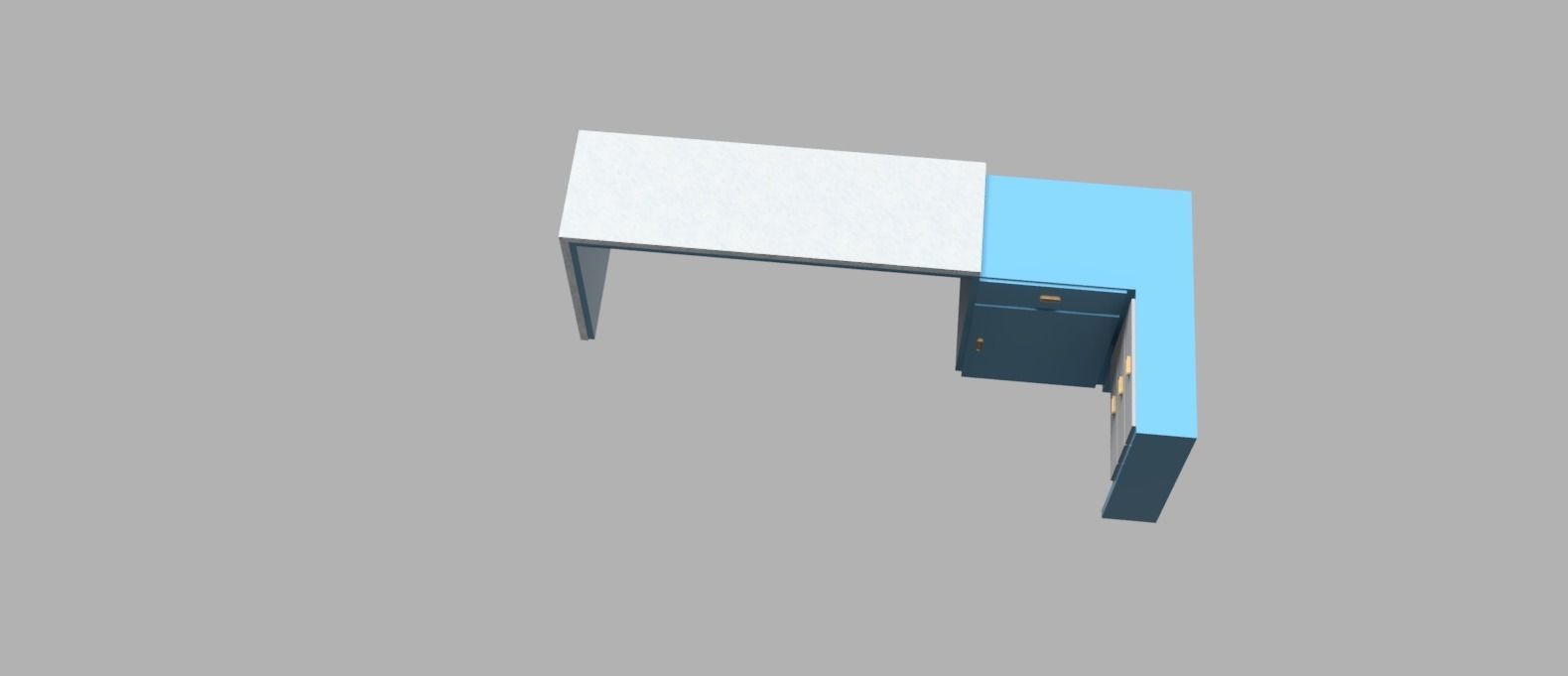 Counter table Low-poly 3D model_3