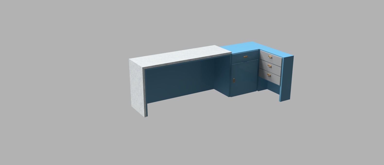 Counter table Low-poly 3D model_2