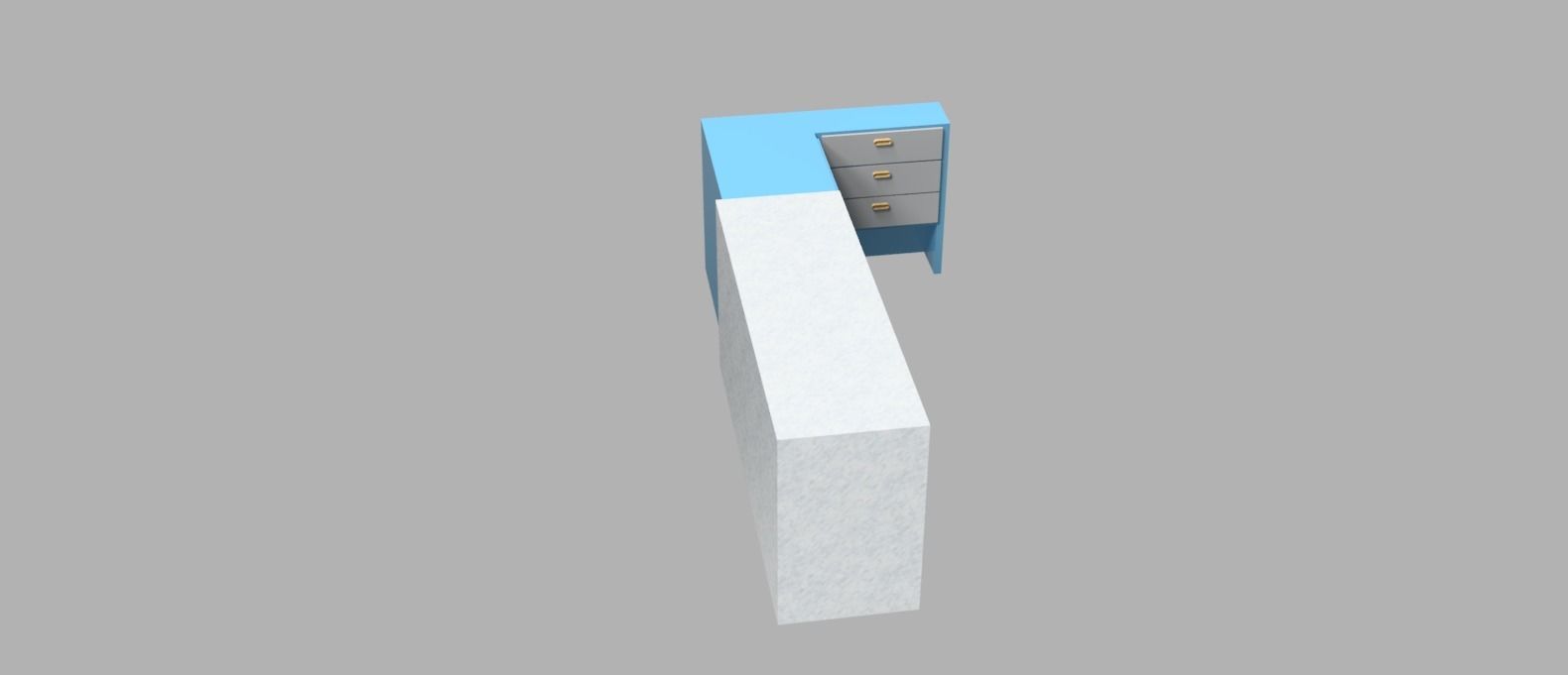 Counter table Low-poly 3D model_4