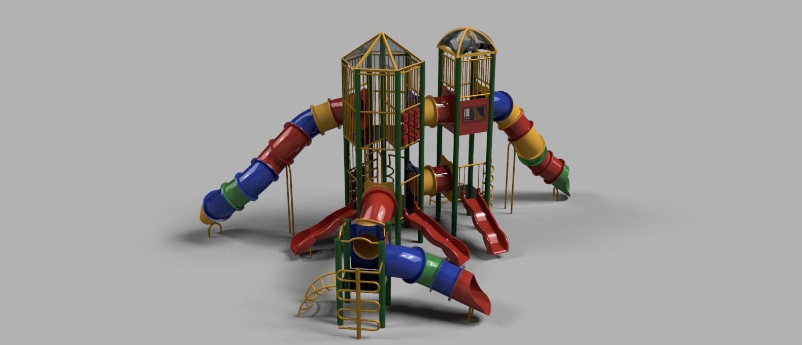 Playground set Low-poly 3D model_1