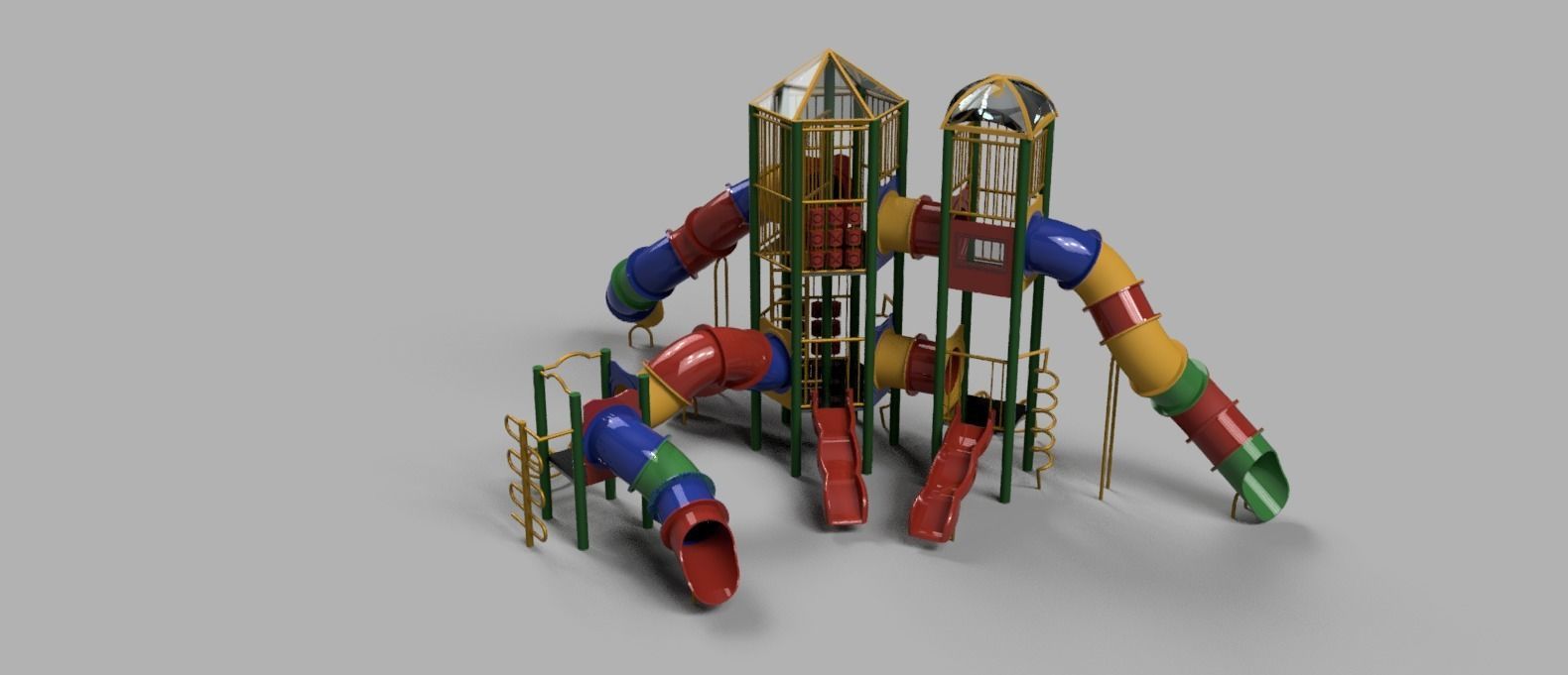 Playground set Low-poly 3D model_4
