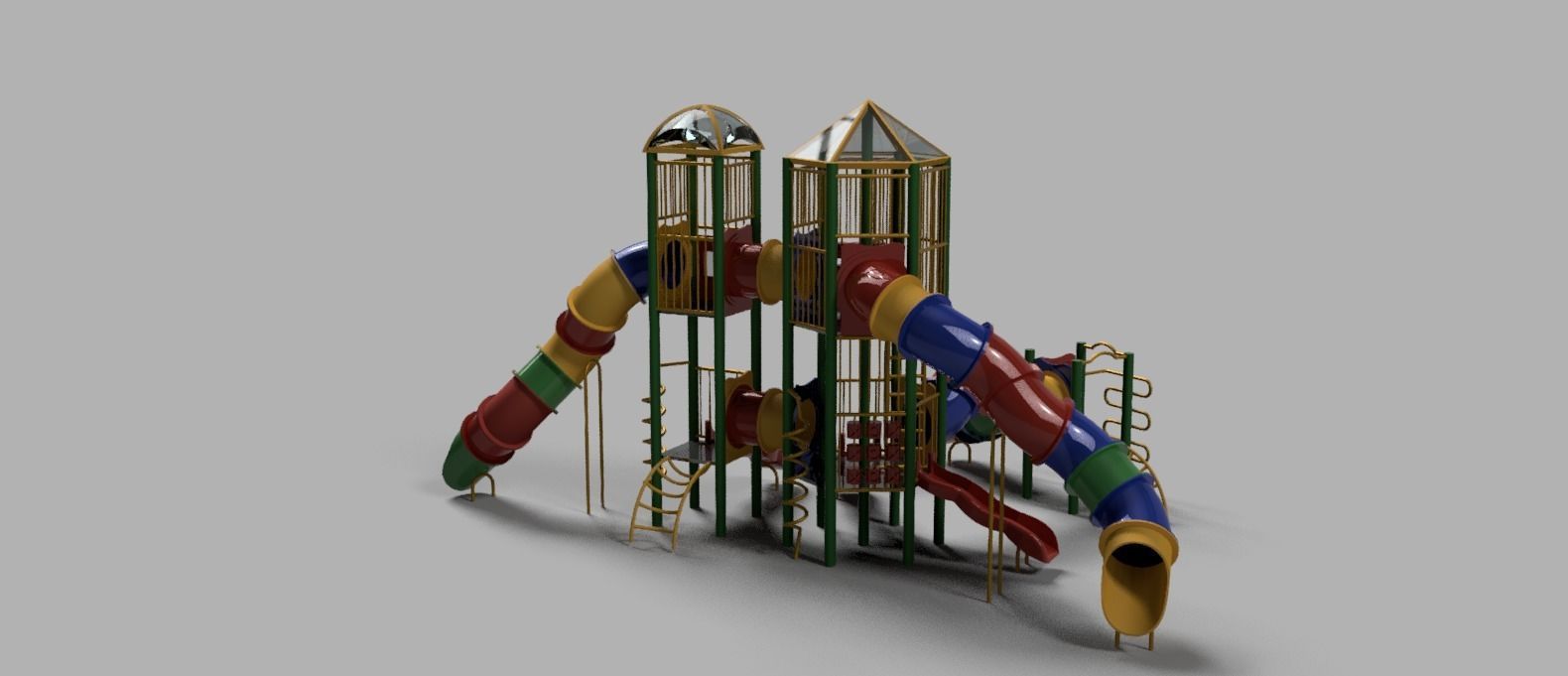Playground set Low-poly 3D model_2