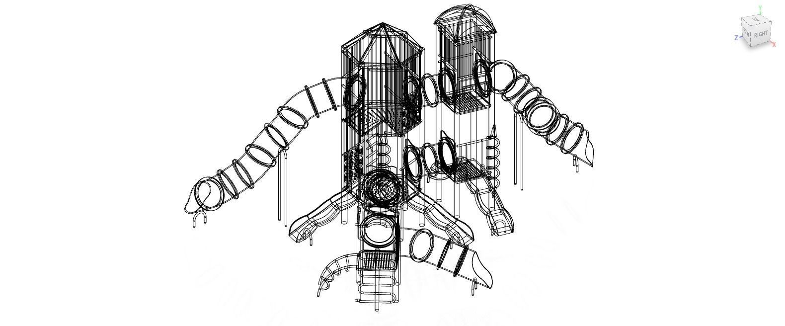 Playground set Low-poly 3D model_5
