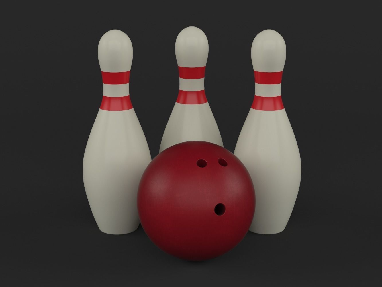 Bowling Ball and Pins 3D model