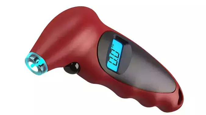 Digital tire pressure gauge 3D model