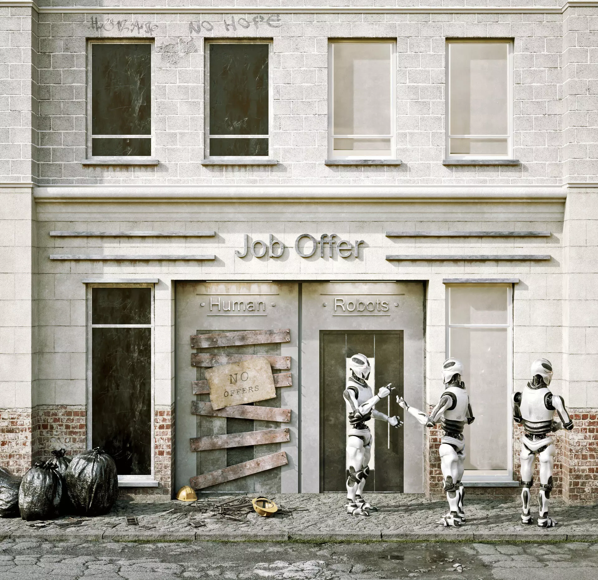 Transhumanism Scene Full 4K Low-poly 3D model_0