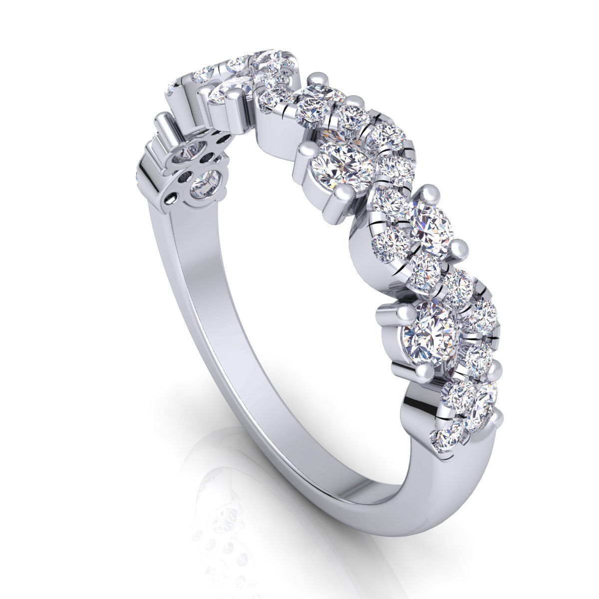 Woman Diamond Ring 3d Model Print 3D print model_11