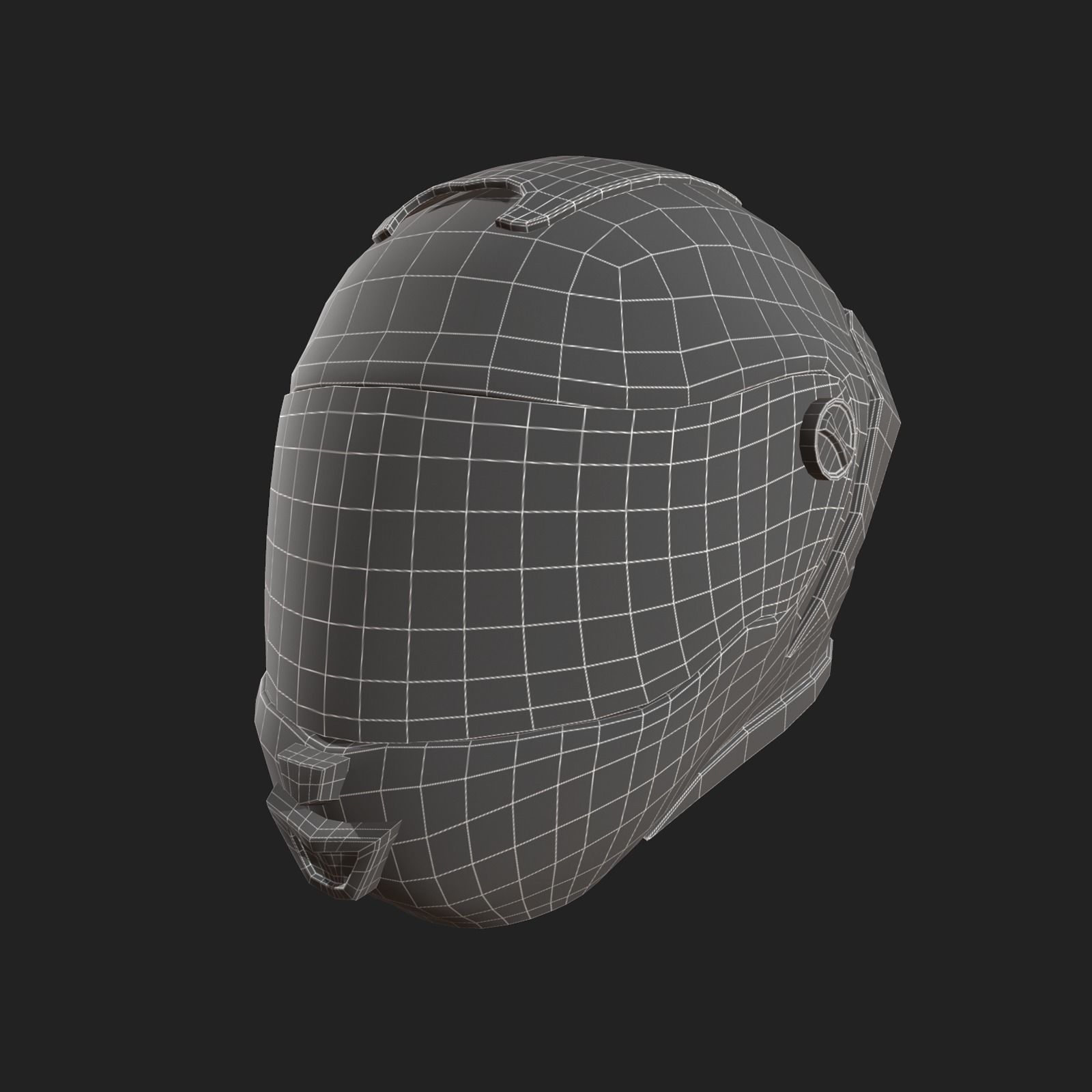 Helmet racer Generic sport scifi human 3d model Low-poly 3D model_7