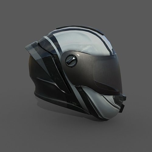 Helmet racer Generic sport scifi human 3d model  Low-poly 3D model