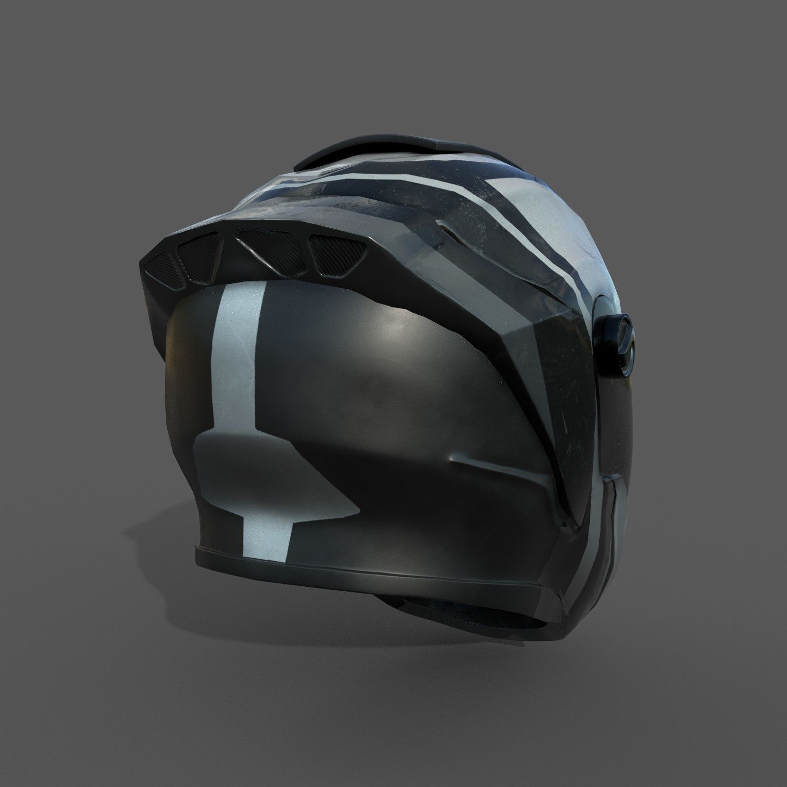 Helmet racer Generic sport scifi human 3d model Low-poly 3D model_3