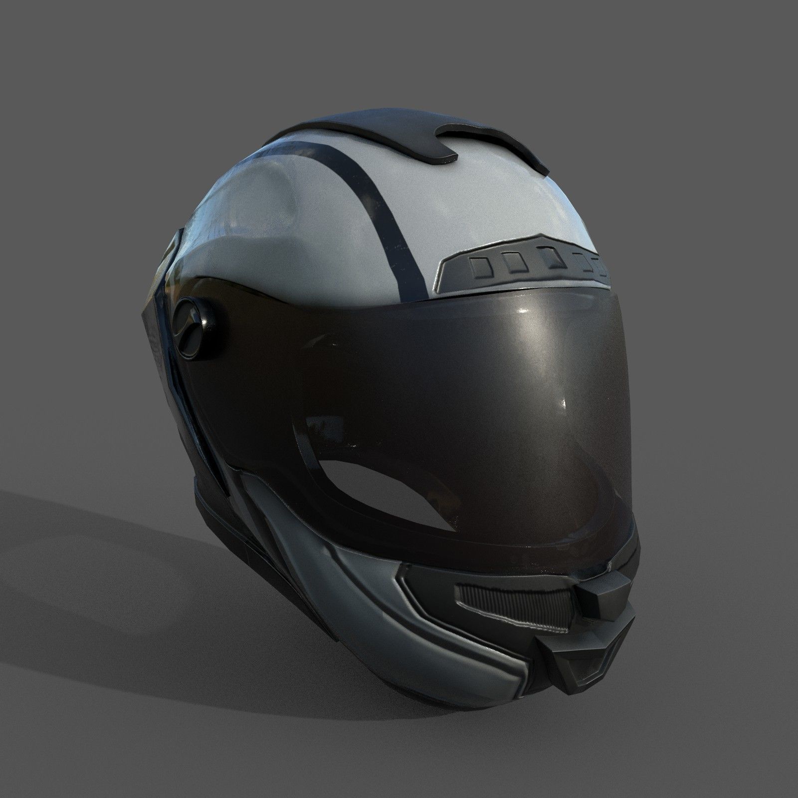 Helmet racer Generic sport scifi human 3d model Low-poly 3D model_6