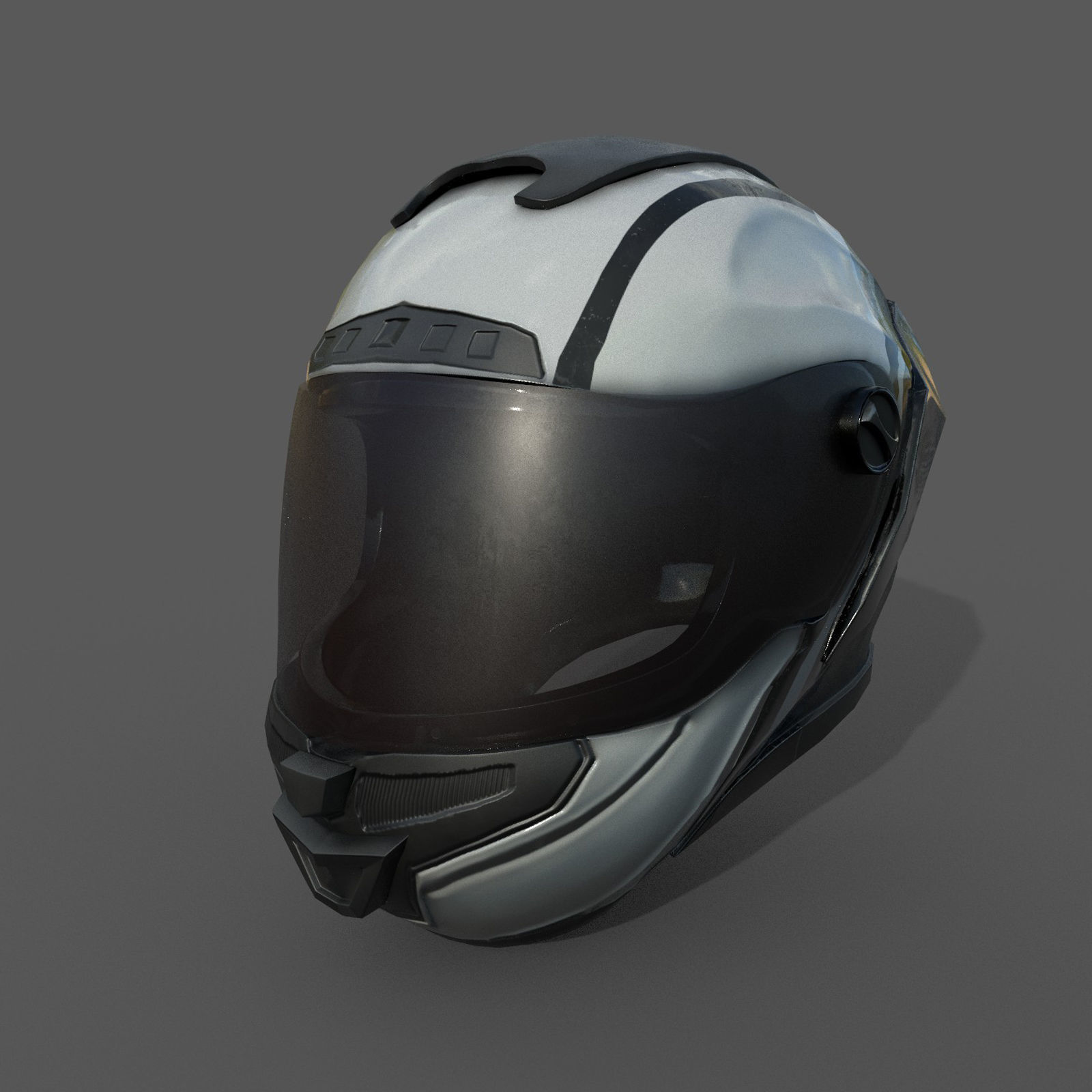 Helmet racer Generic sport scifi human 3d model Low-poly 3D model_2