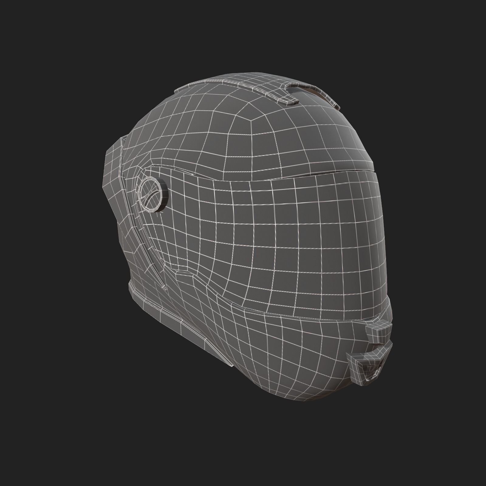 Helmet racer Generic sport scifi human 3d model Low-poly 3D model_8