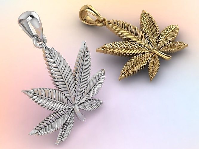 marijuana leaf 3D print model