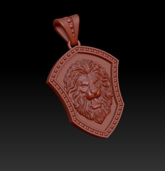 Lion pendant 3D print model_4