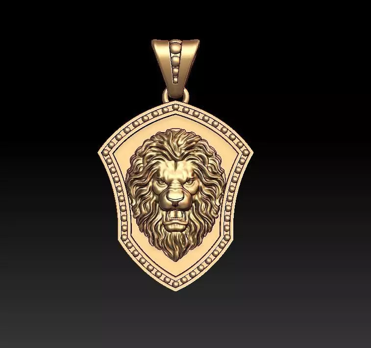 Lion pendant 3D print model_0