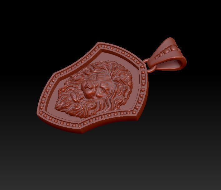 Lion pendant 3D print model_1