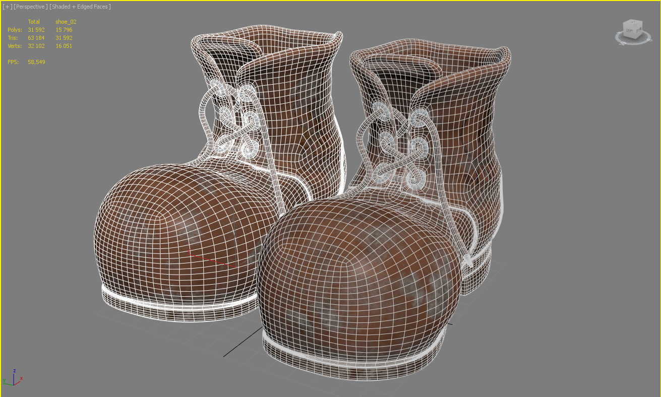Dwarfs shoes Low-poly 3D model_6