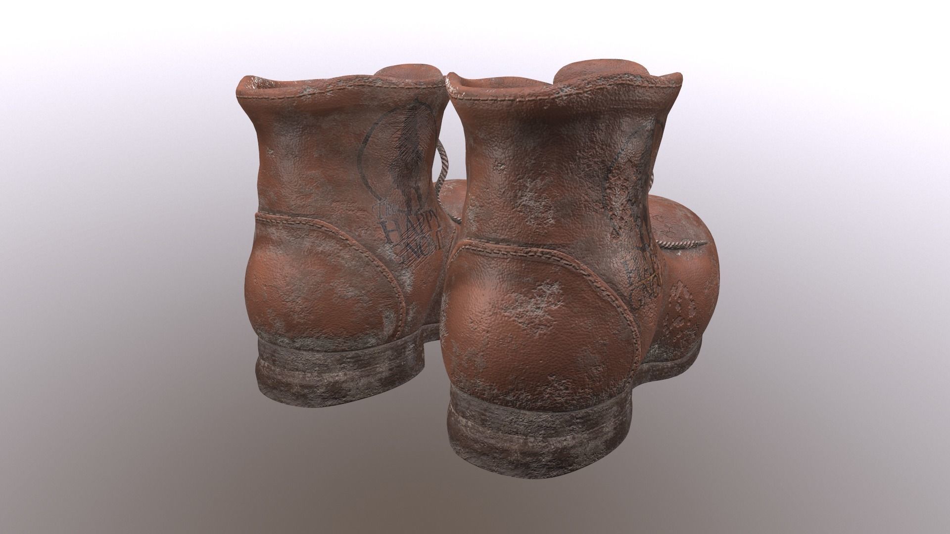 Dwarfs shoes Low-poly 3D model_4