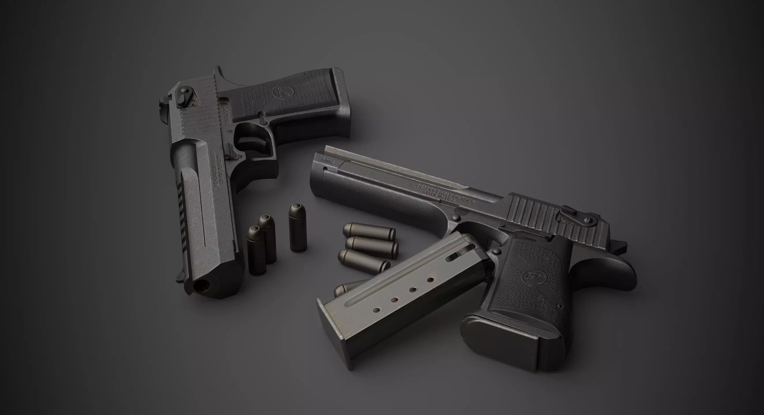 Gun Desert Eagle  Low-poly 3D model_0