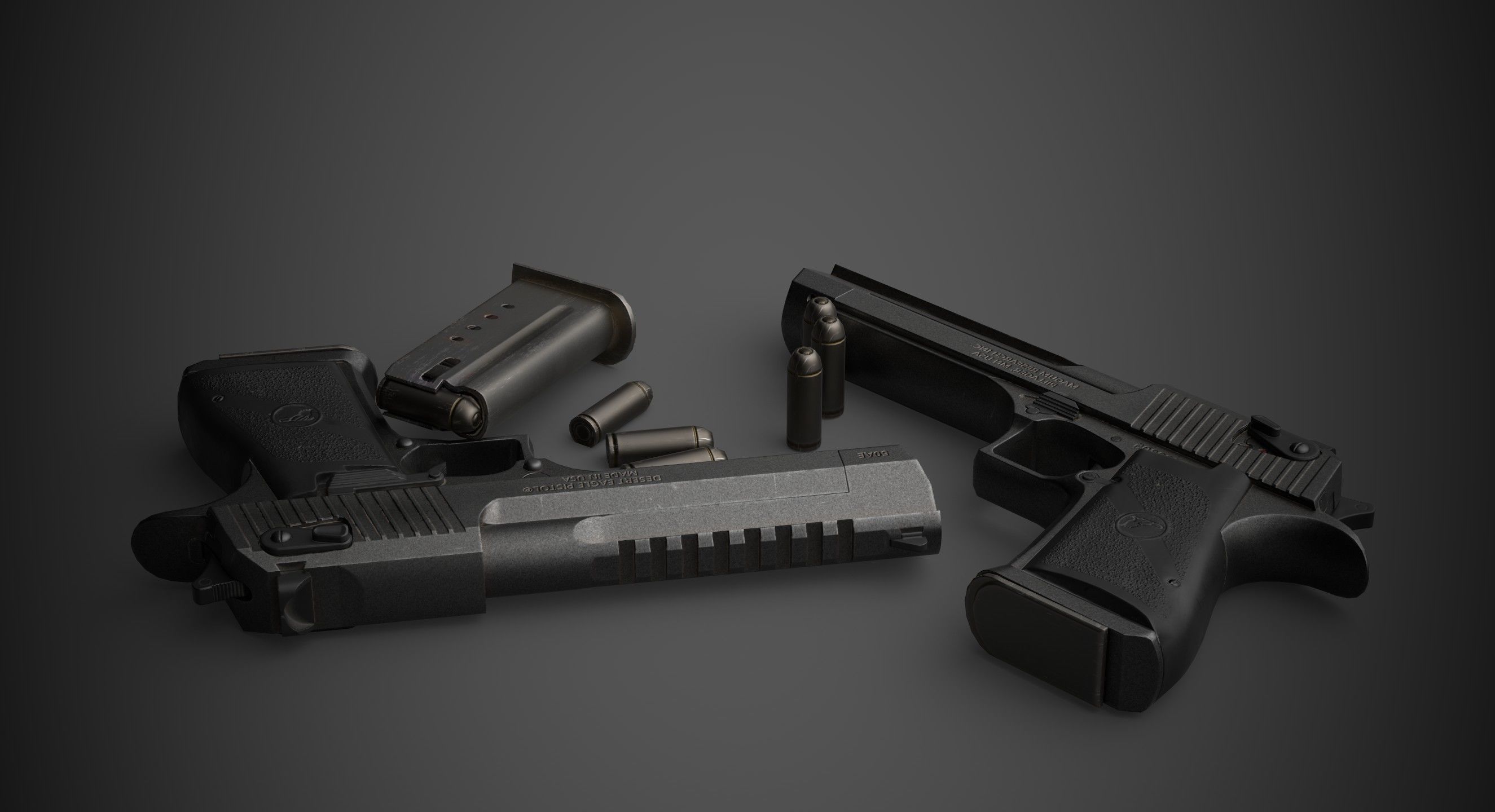 Gun Desert Eagle  Low-poly 3D model_3