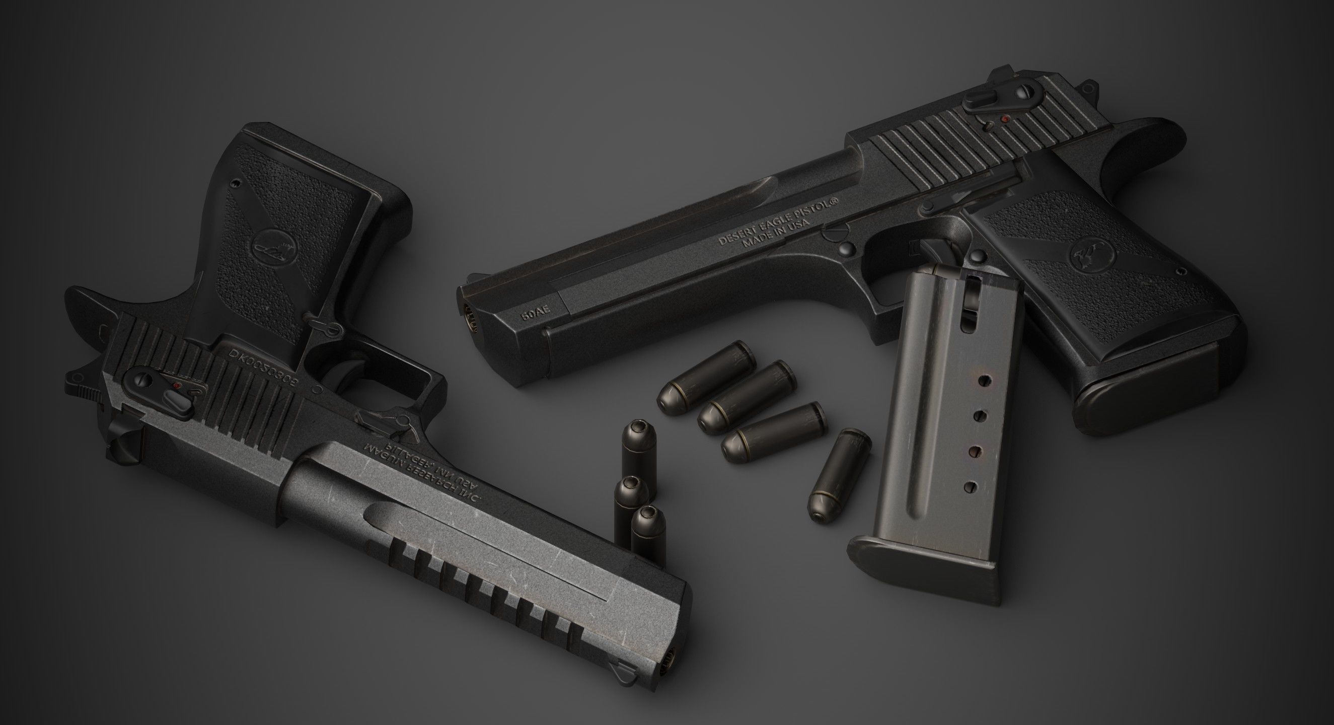 Gun Desert Eagle  Low-poly 3D model_2