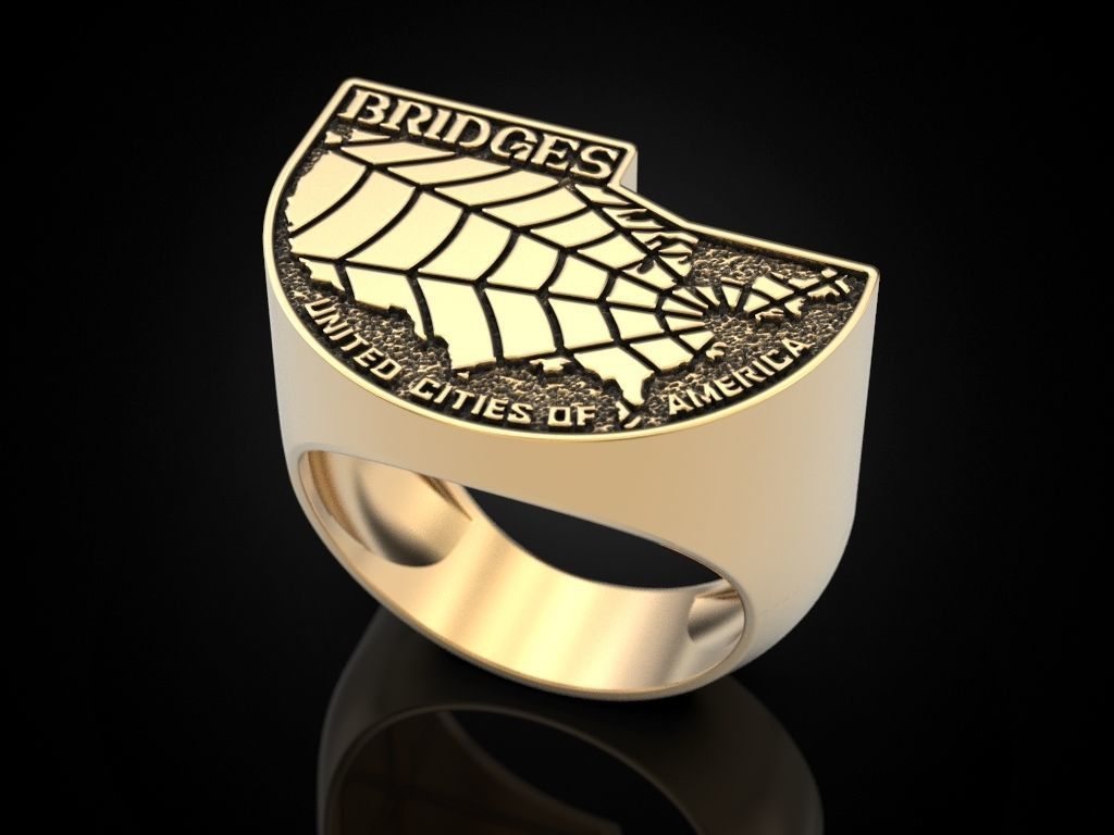 Bridges Ring 3D print model_9