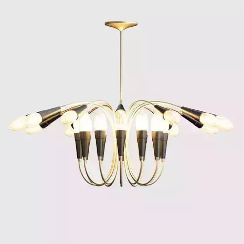 Delightfull modern chandelier with gold accents