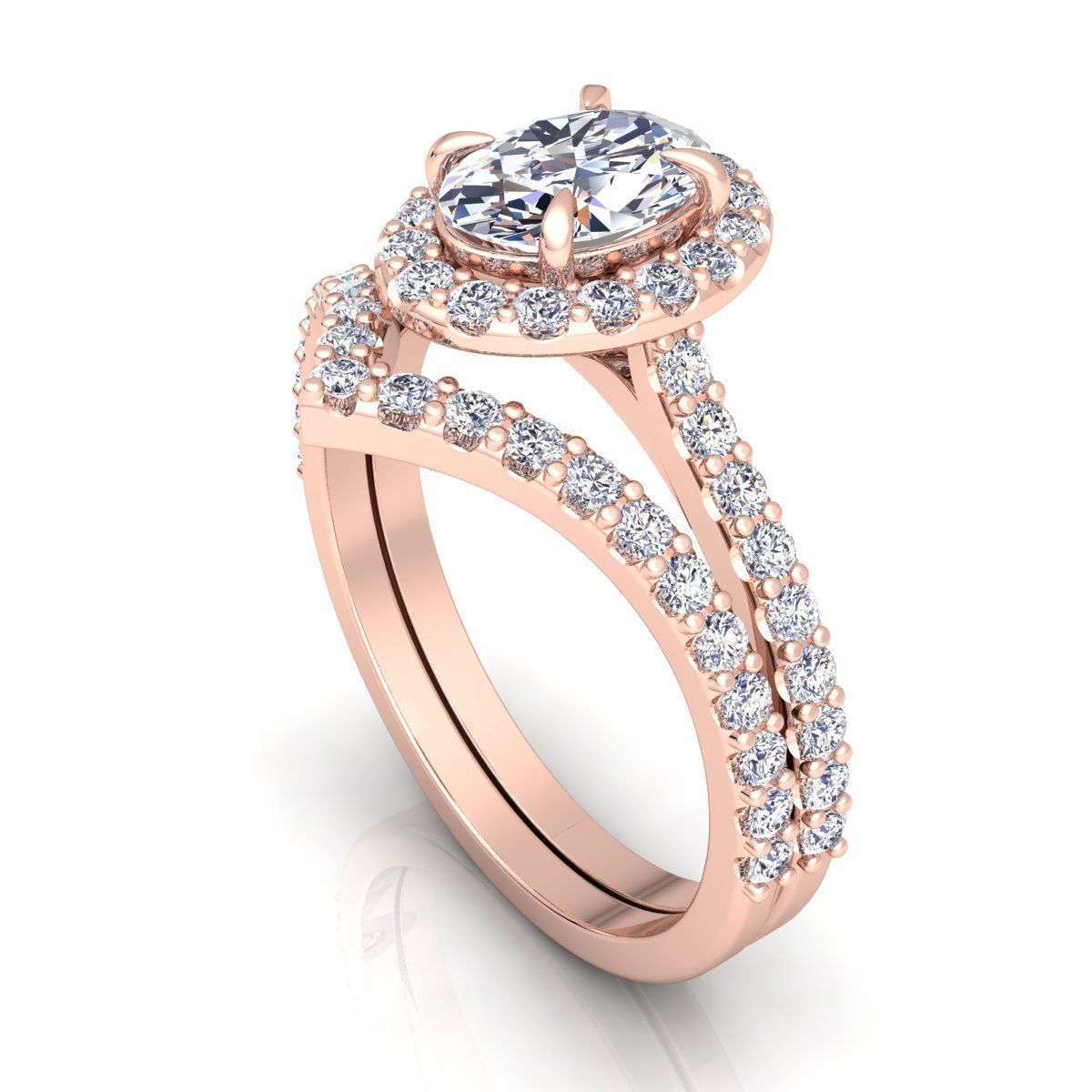 Wedding set Diamond Ring 3d Model Print 3D print model_7