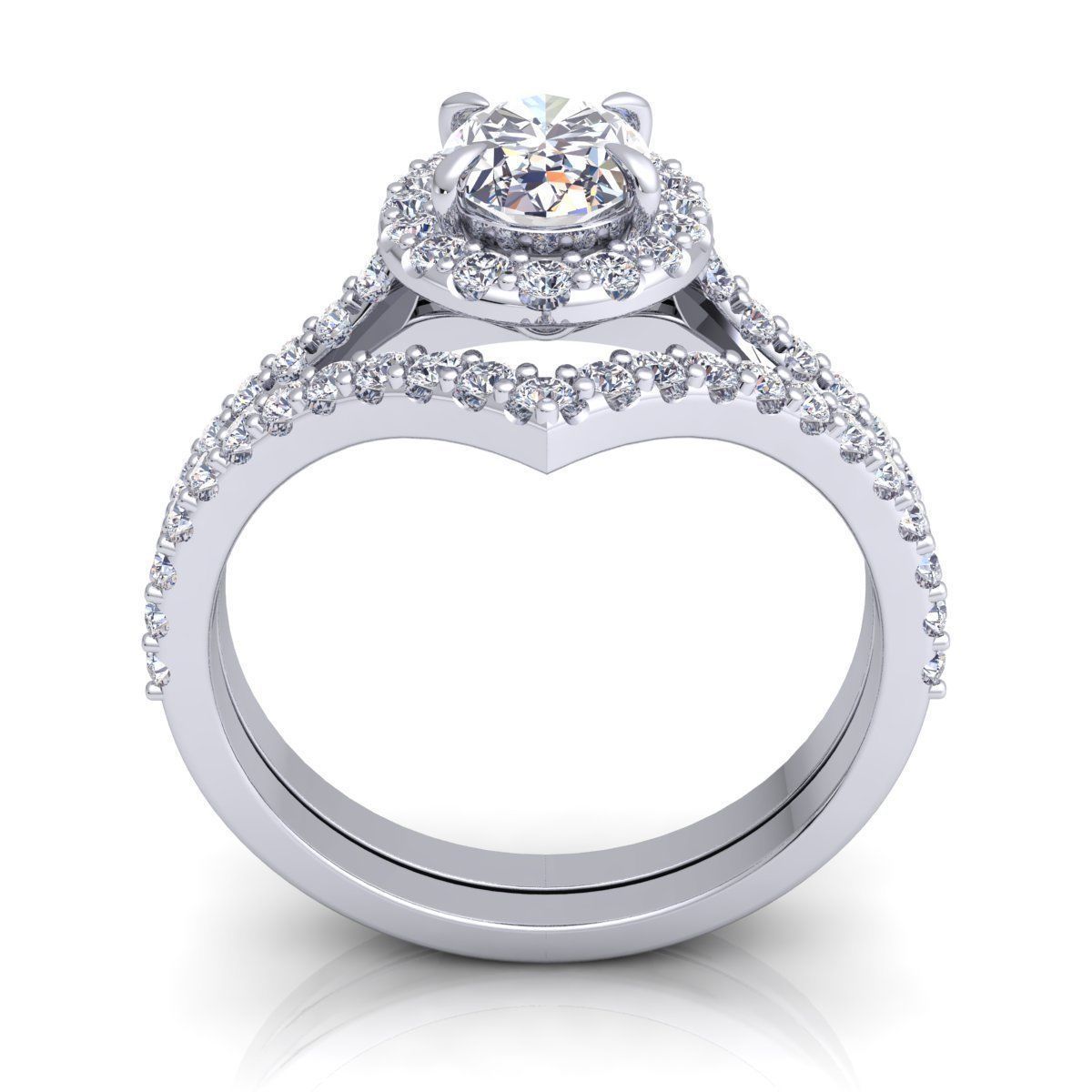 Wedding set Diamond Ring 3d Model Print 3D print model_5