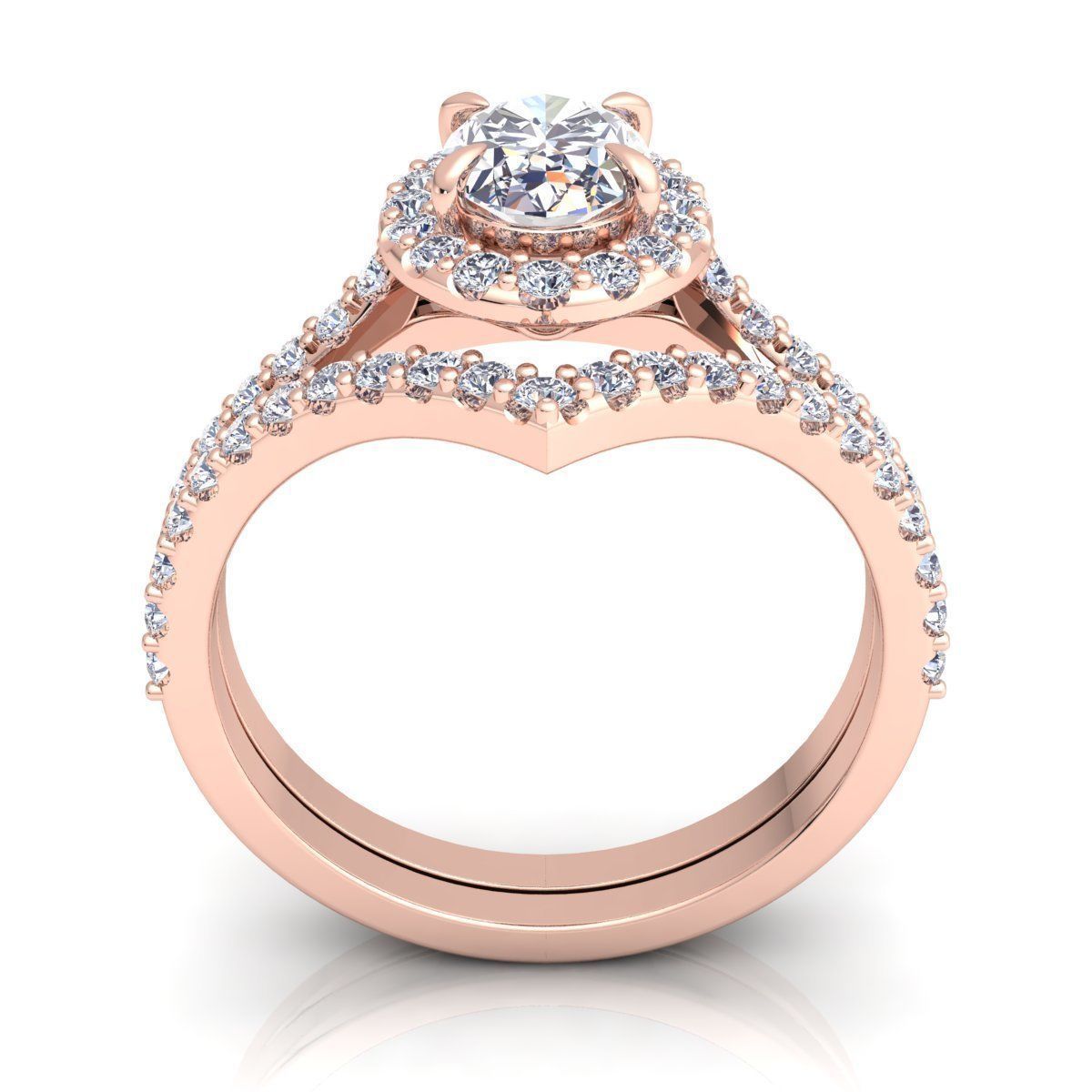 Wedding set Diamond Ring 3d Model Print 3D print model_4