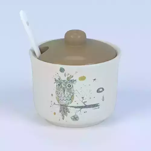 Sugar bowl with owl