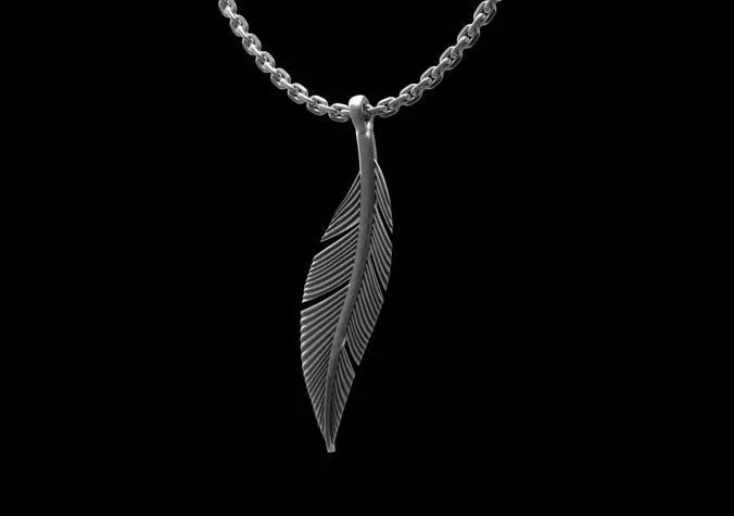 feather-pendant feather pendant - sterling silver 3D print model