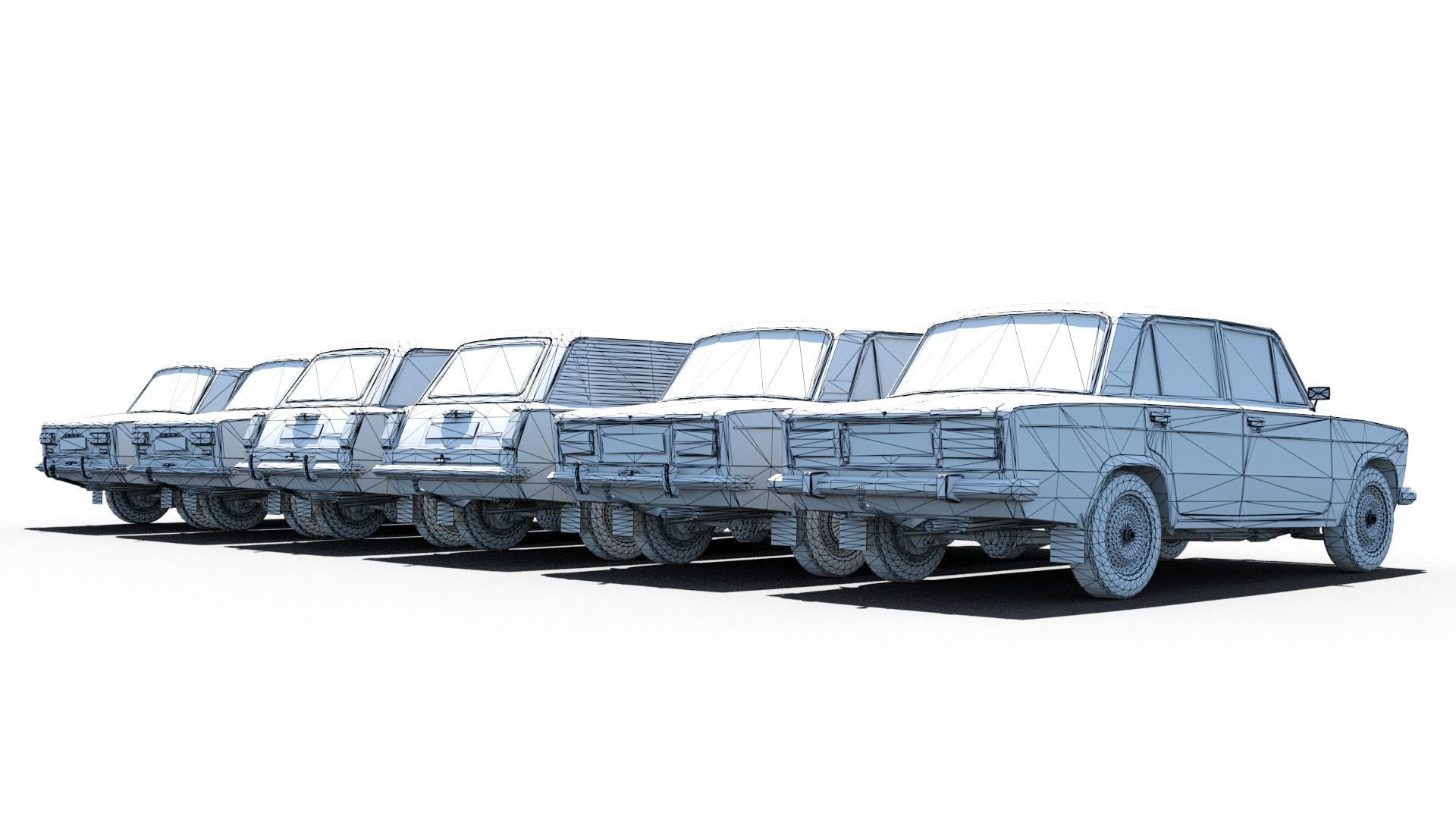 Pack of Ladas Low-poly 3D model_3