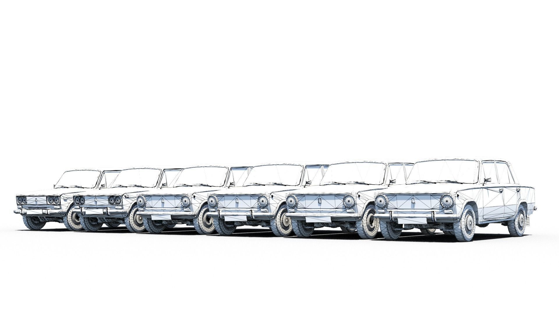 Pack of Ladas Low-poly 3D model_1