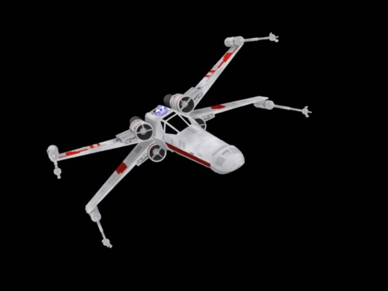 X-wing star wars fighter 3D model_3