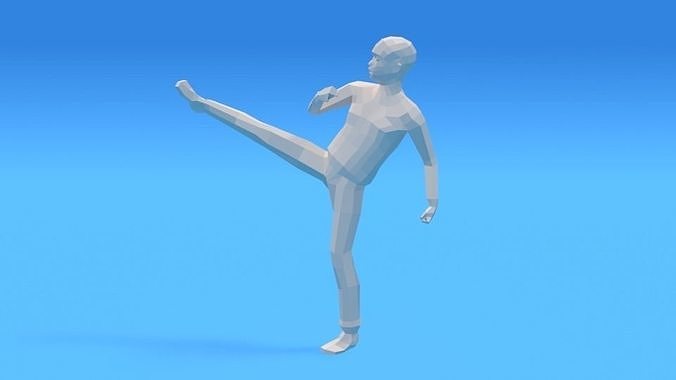 Low Poly Kid Fighting Low-poly 3D model