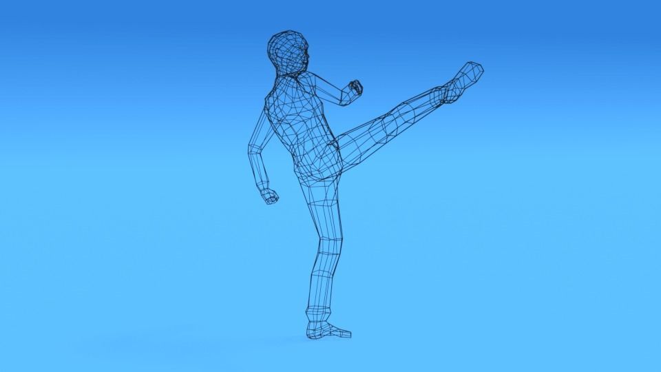 Low Poly Kid Fighting Low-poly 3D model_9