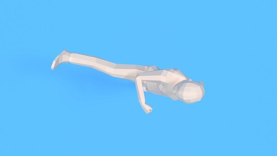 Low Poly Kid Fighting Low-poly 3D model_8