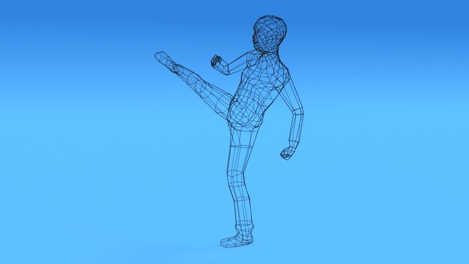 Low Poly Kid Fighting Low-poly 3D model_10