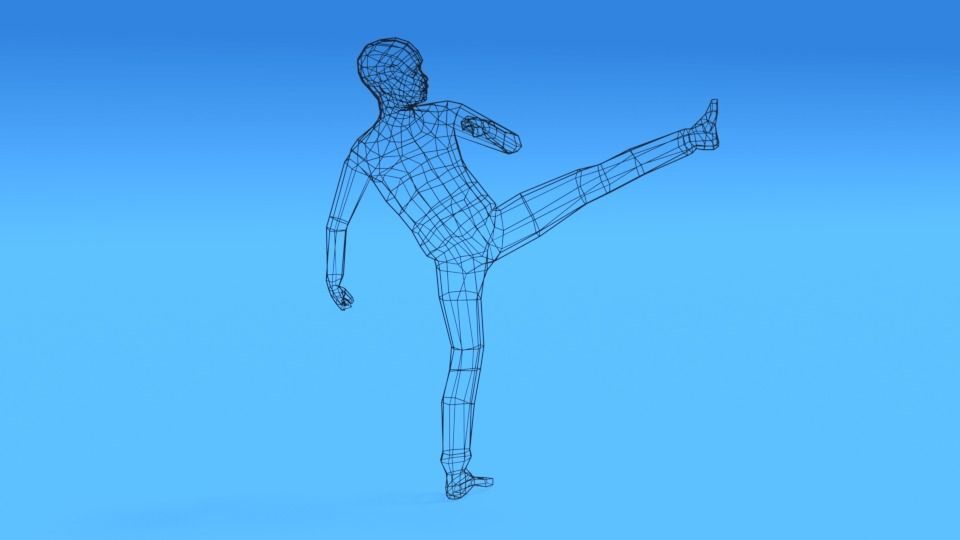 Low Poly Kid Fighting Low-poly 3D model_14