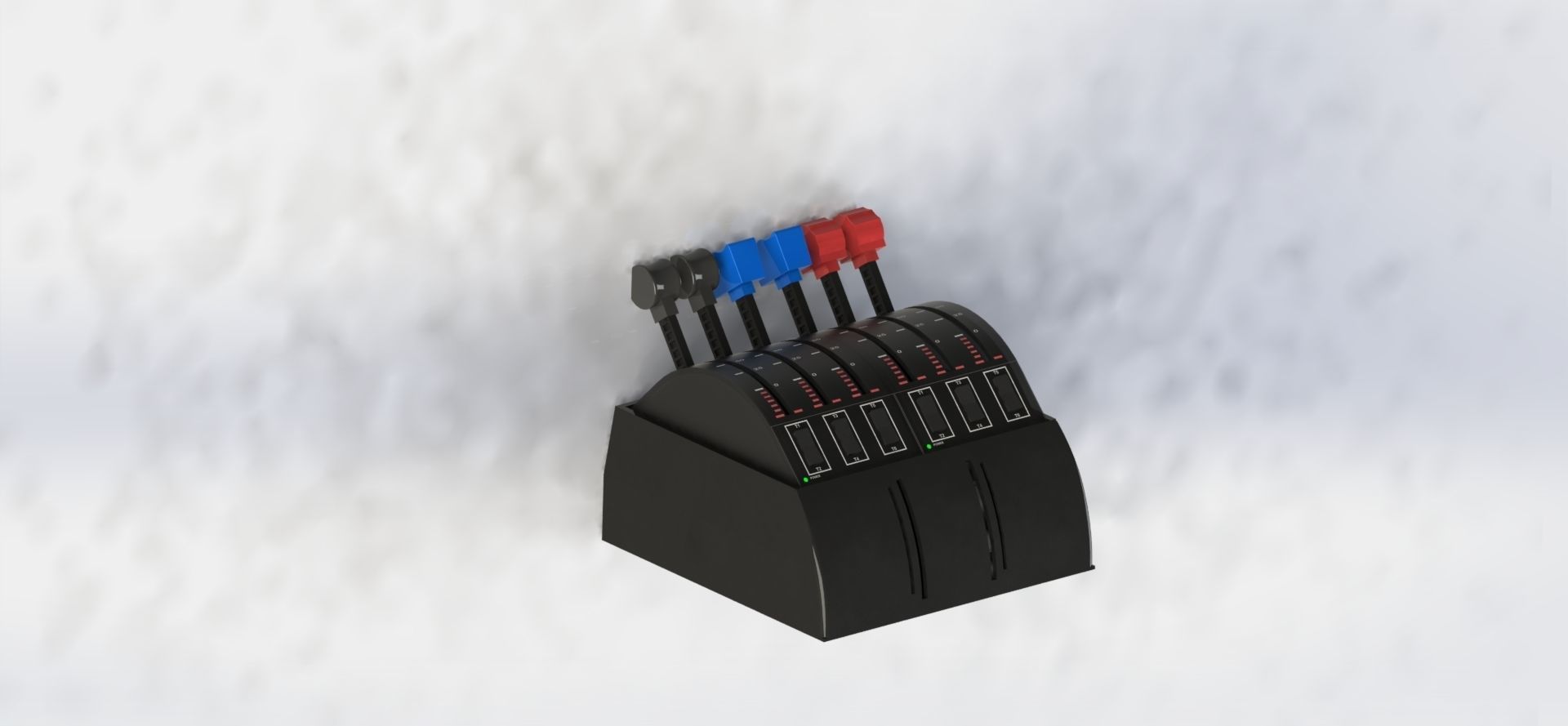 Saitek Throttle Quadrant  Box With Start Levers - Dual 3D print model_8