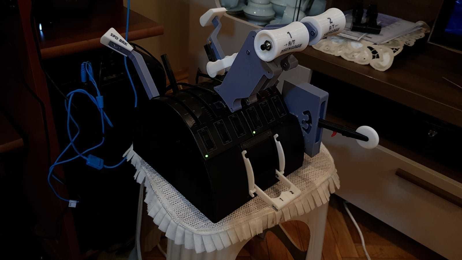 Saitek Throttle Quadrant  Box With Start Levers - Dual 3D print model_4