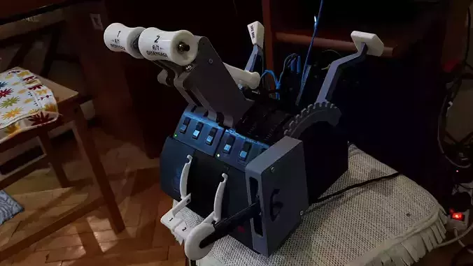 Saitek Throttle Quadrant  Box With Start Levers - Dual 3D print model