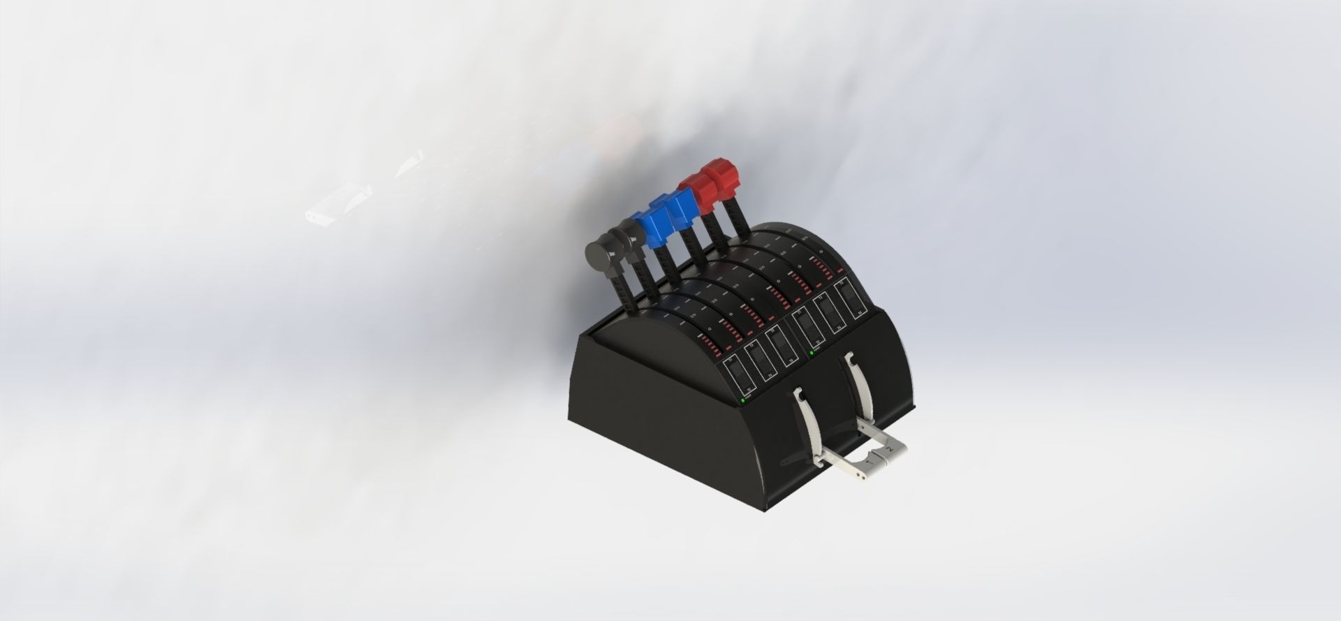 Saitek Throttle Quadrant  Box With Start Levers - Dual 3D print model_6
