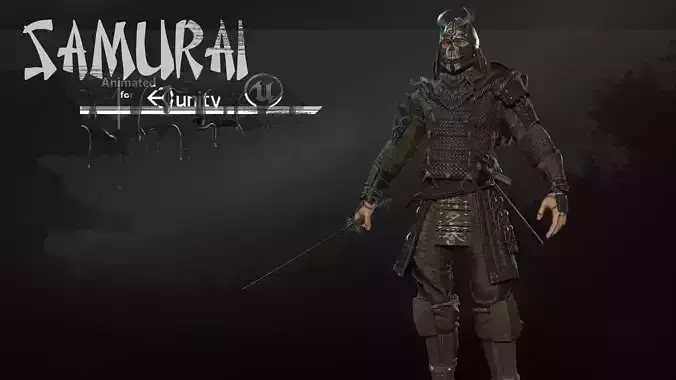 Samurai remastered 2 Low-poly 3D model